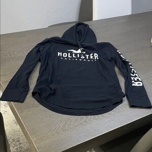 Hollister Black Hoodie with White Logo